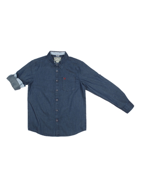

Allen Solly Junior Boys Blue Regular Fit Solid Casual Shirt