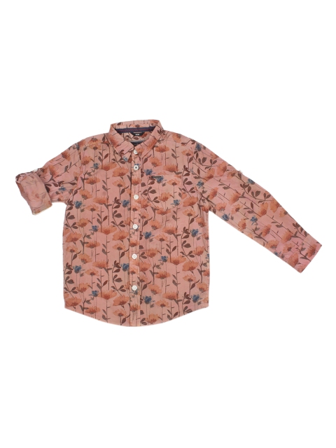 

Allen Solly Junior Boys Peach-Coloured Regular Fit Printed Casual Shirt