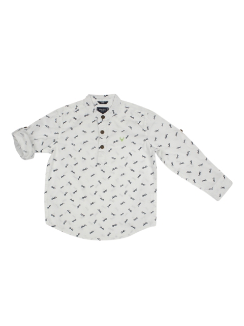 

Allen Solly Junior Boys White Regular Fit Printed Casual Shirt