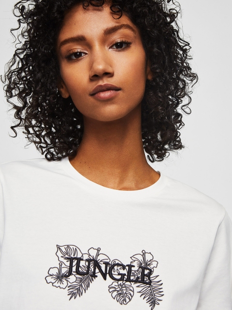 

MANGO Women White Solid Top