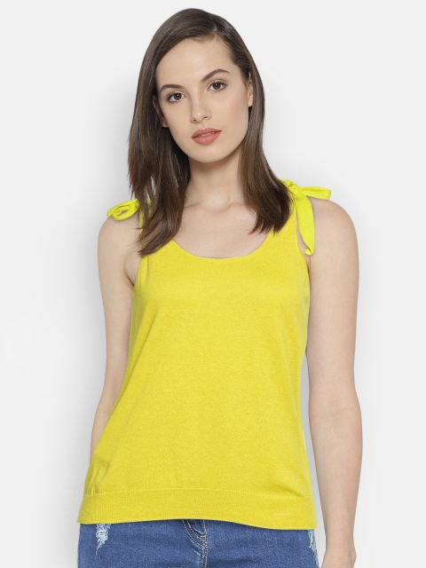 

MANGO Women Lime Green Solid Top