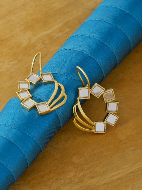 

Voylla Gold-Toned Gold Plated Contemporary Drop Earrings