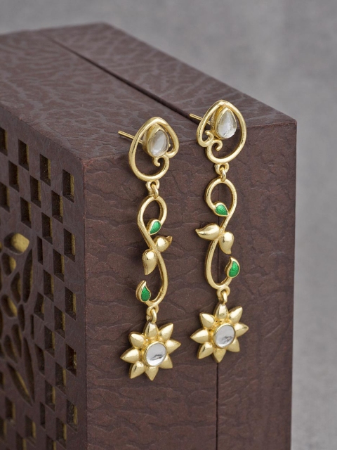 

Voylla Gold-Plated Contemporary Drop Earrings