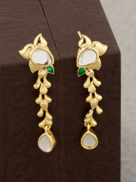 

Voylla Gold-Toned Contemporary Drop Earrings