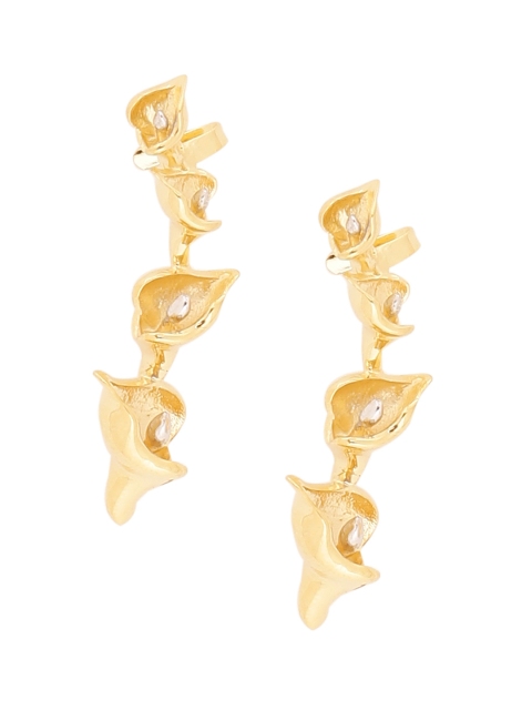 

Voylla Gold-Toned Contemporary Handcrafted Gold Plated Tulip Studs