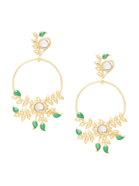 

Voylla Gold-Toned Contemporary Drop Earrings