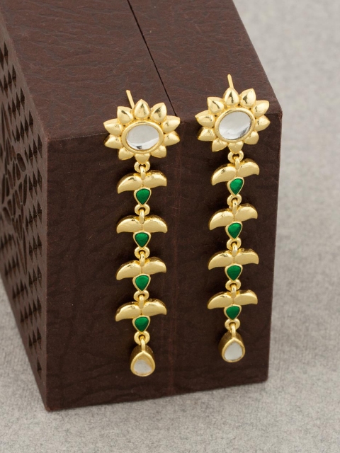 

Voylla Gold-Toned Contemporary Drop Earrings