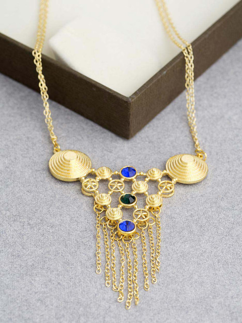 

Voylla Gold-Toned Brass Tasselled Necklace
