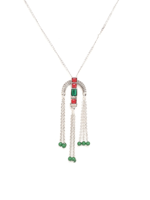 

Voylla Silver-Toned Brass Tasselled Necklace