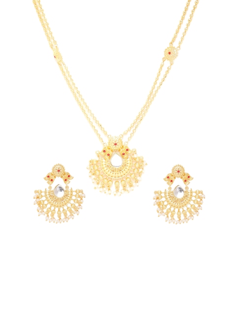 

Voylla Gold-Plated Semi Precious Stone Studded Jewellery Set