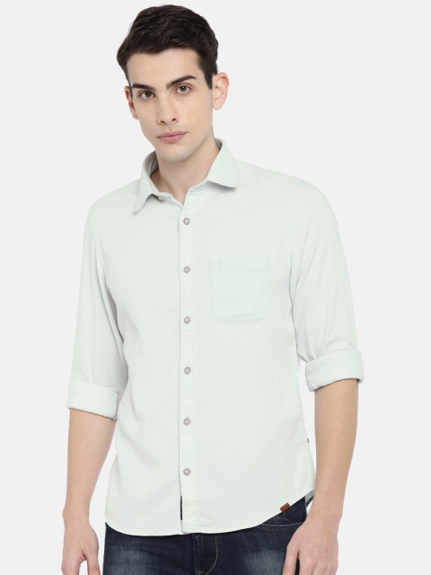 

Indian Terrain Men Blue Chiseled Slim Fit Solid Casual Shirt