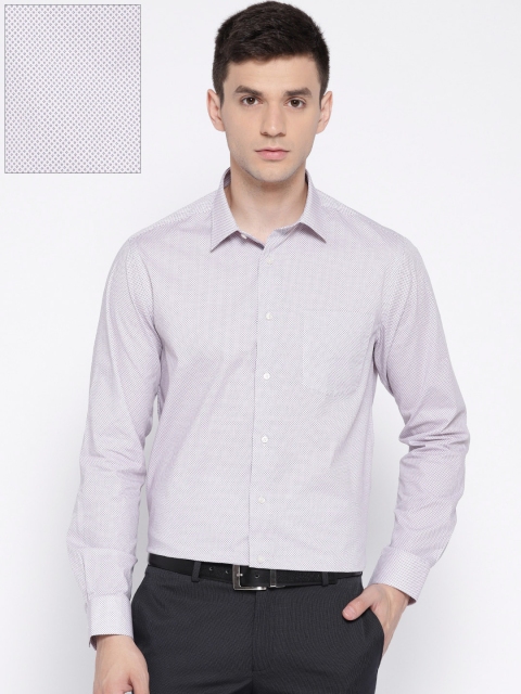 

Blackberrys Men White & Navy Slim Fit Printed Formal Shirt
