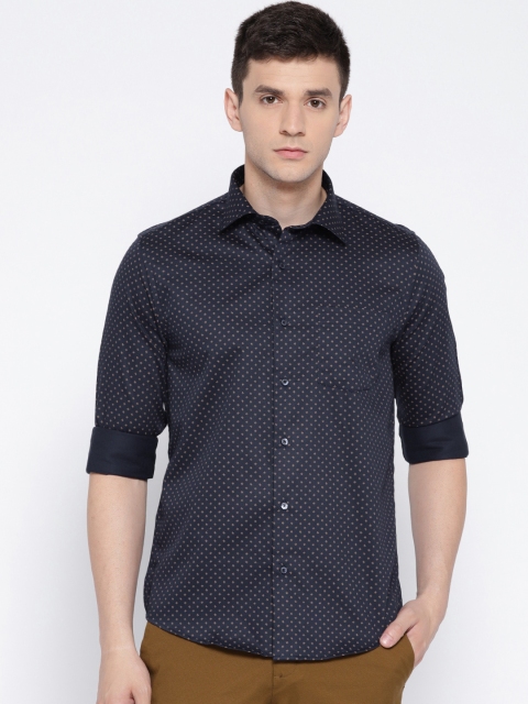 

Blackberrys Men Navy Blue & Beige Slim Fit Printed Casual Shirt