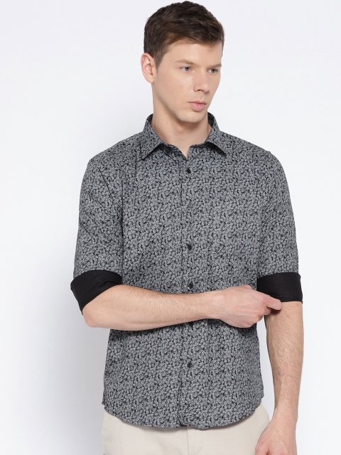 

Blackberrys Men Black & Off-White Slim Fit Printed Casual Shirt