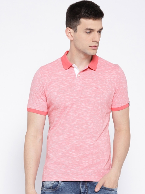 

Blackberrys Men Pink Solid Polo Collar T-shirt