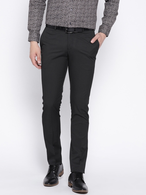 

Blackberrys Men Black B-91 Skinny Fit Solid Formal Trousers
