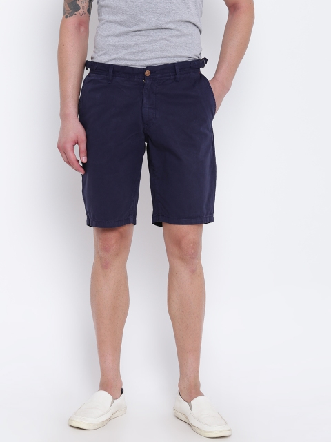 

Blackberrys Men Navy Blue Regular Fit Solid Shorts