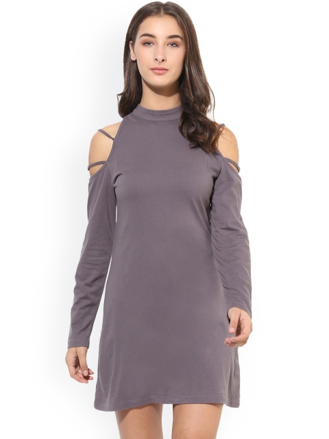 

Heather Hues Women Grey Solid A-Line Dress