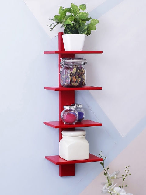 

Home Sparkle Red MDF Basic Wall Shelf