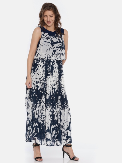 

U.S. Polo Assn. Women Navy Blue Printed Layered Maxi Dress