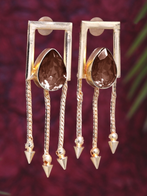 

DIVA WALK Gold-Toned Contemporary Drop Earrings