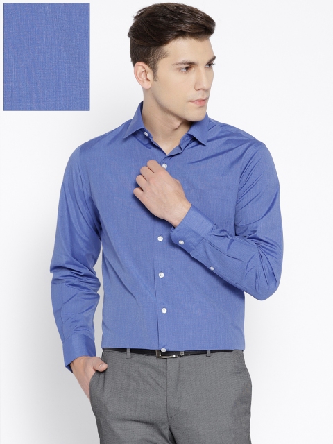 

John Players Men Blue Slim Fit Solid Formal Shirt