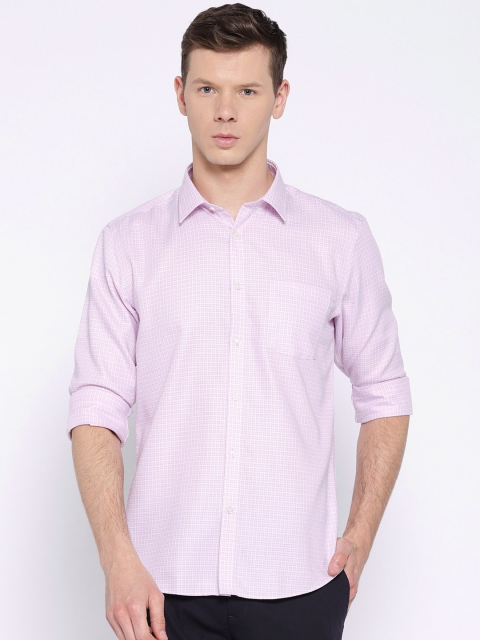 

Blackberrys Men Pink & White Slim Fit Checked Casual Shirt