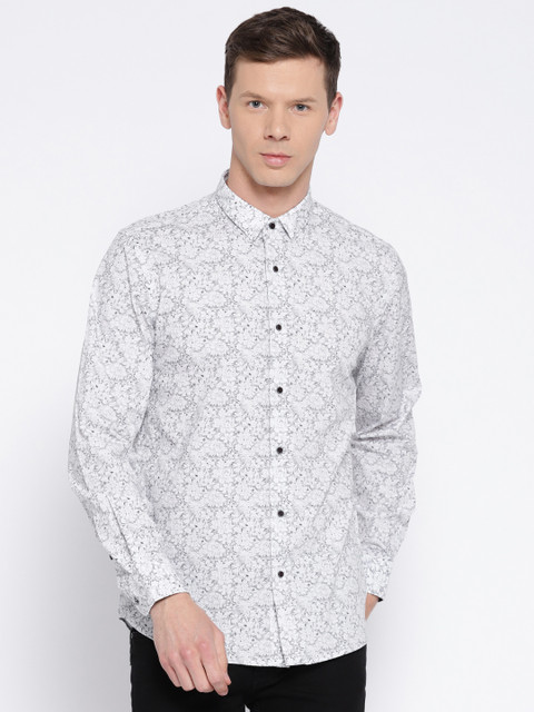 

Blackberrys Men White & Black Slim Fit Printed Casual Shirt