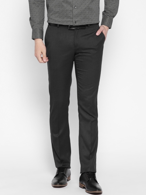 

Blackberrys Men Charcoal Grey Sharp Fit Solid Formal Trousers