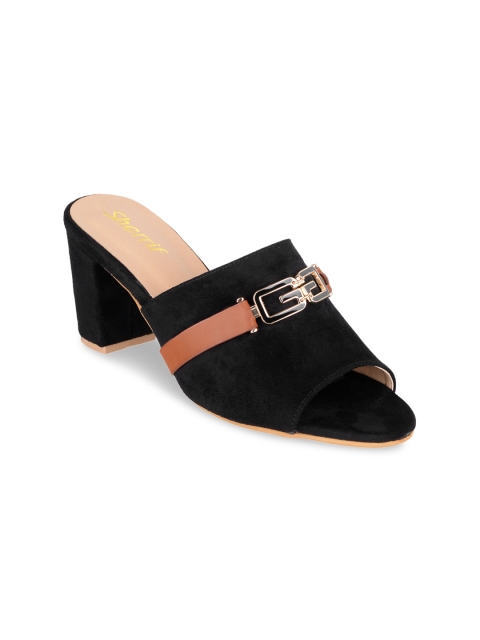 

Sherrif Shoes Women Black Solid Suede Mules