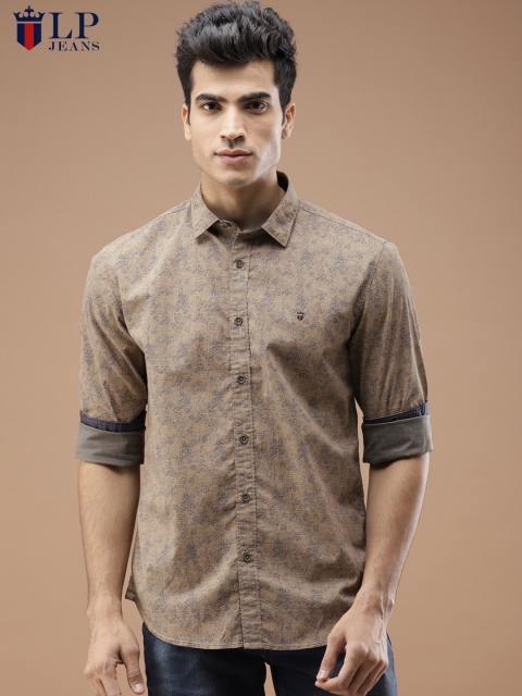 

Louis Philippe Jeans Men Beige Super Slim Fit Printed Casual Shirt