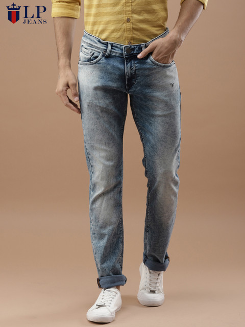 

Louis Philippe Jeans Men Blue Slim Fit Low-Rise Low Distress Stretchable Jeans