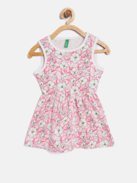

United Colors of Benetton Girls Pink Printed A-Line Dress