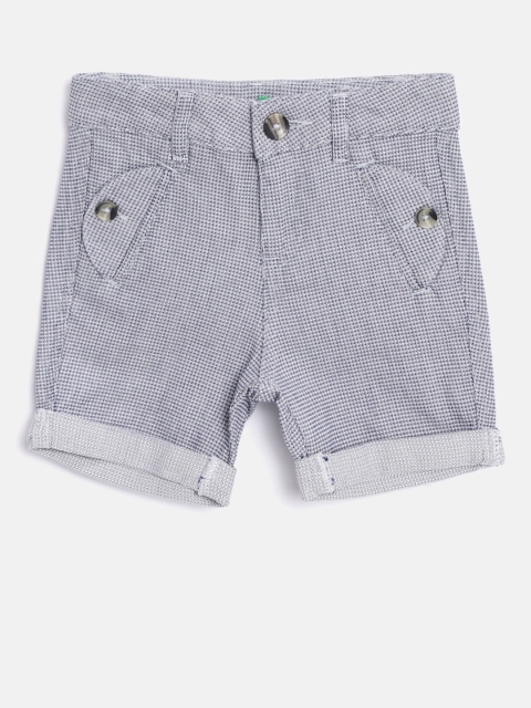 

United Colors of Benetton Boys Blue Self-Design Regular Fit Shorts