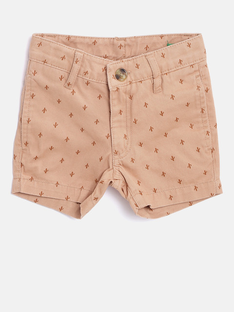

United Colors of Benetton Boys Beige Printed Regular Fit Chino Shorts