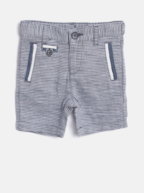

United Colors of Benetton Boys Blue Striped Regular Fit Shorts