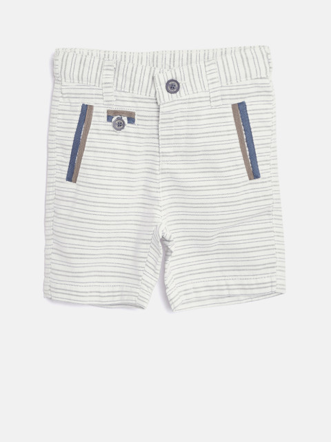 

United Colors of Benetton Boys Off-White Striped Regular Fit Shorts