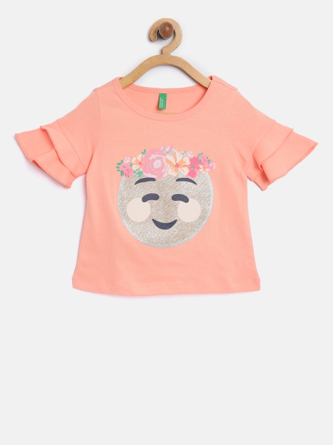

United Colors of Benetton Girls Pink Printed Top