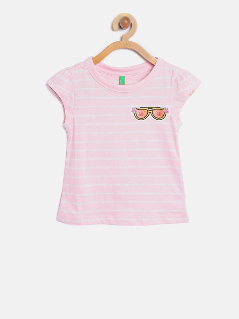 

United Colors of Benetton Girls Pink Striped Top