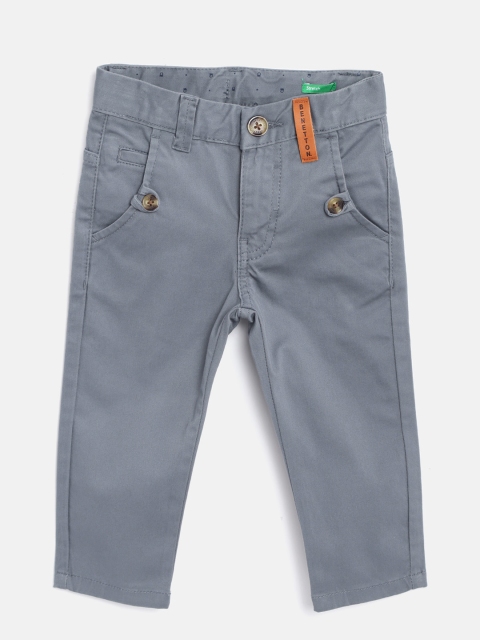 

United Colors of Benetton Boys Blue Slim Fit Solid Regular Trousers
