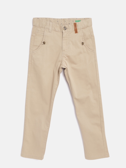 

United Colors of Benetton Boys Brown Slim Fit Solid Regular Trousers