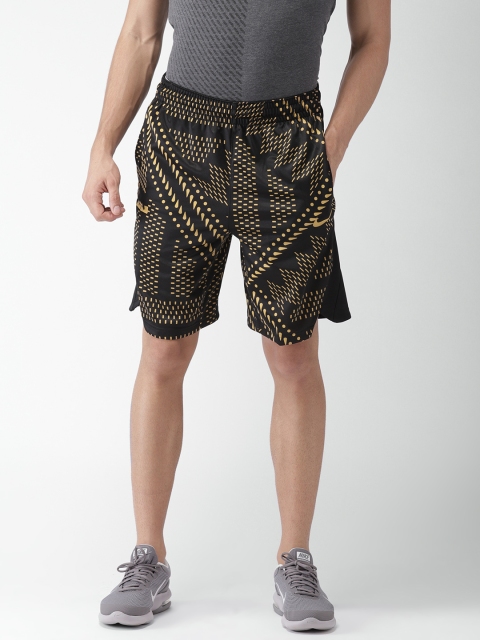 

Nike Men Black & Beige AS LEBRON M DRY ELTE KNT Printed Sports Shorts