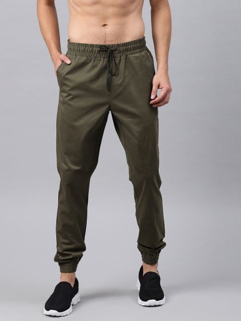 

HRX by Hrithik Roshan Men Olive Green Regular Fit Solid Joggers