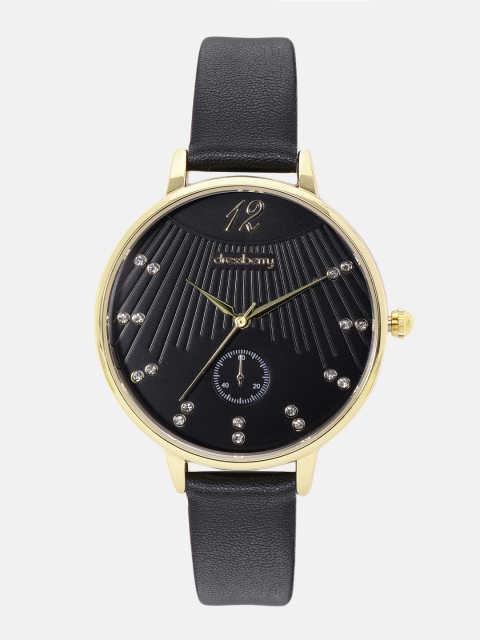 

DressBerry Women Black Embellished Analogue Watch MFB-PN-WTH-DK0056L
