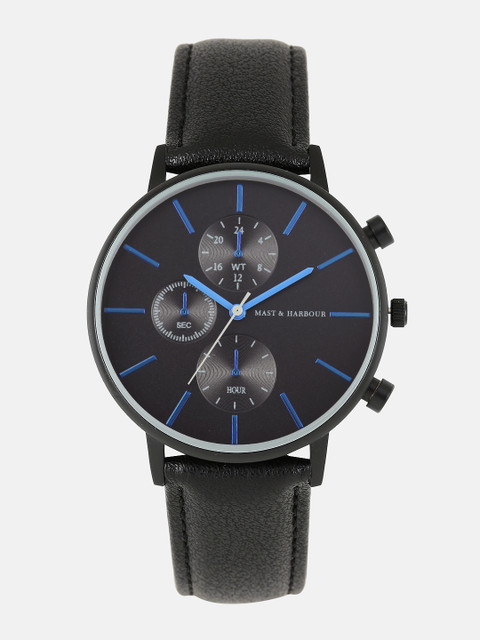 

Mast & Harbour Unisex Black Analogue Watch
