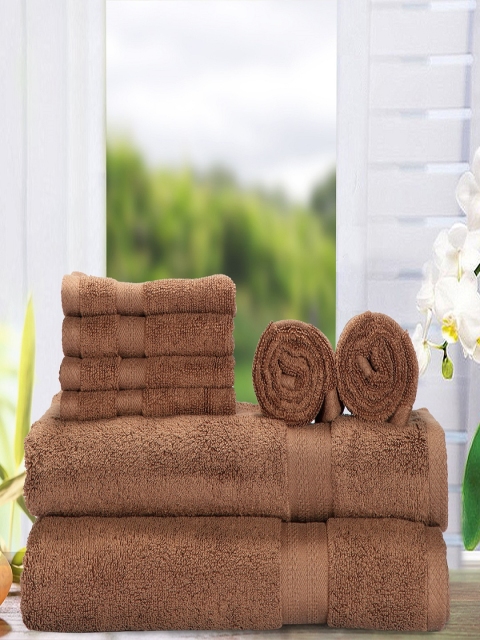 

BIANCA Brown Solid Set Of 8 Towels