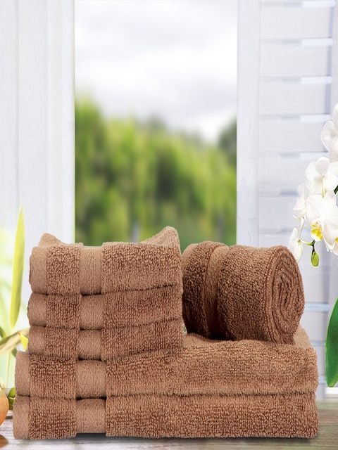 

BIANCA Brown Solid Set Of 6 500 GSM Cotton Towels