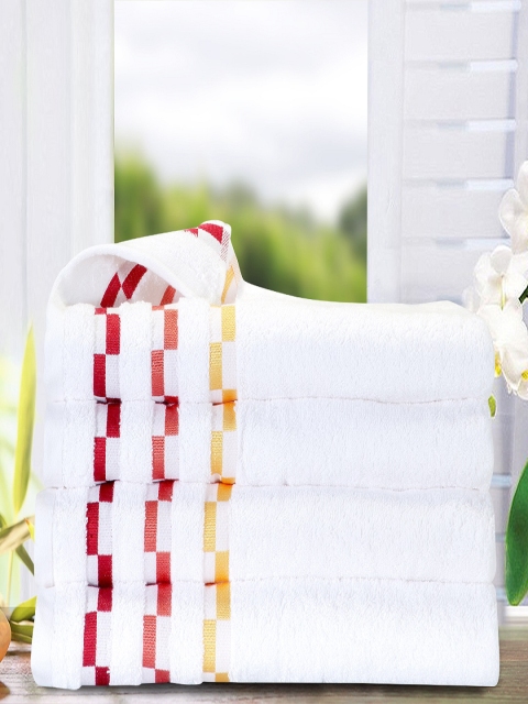 

BIANCA White Solid Set Of 4 Towels 450 GSM