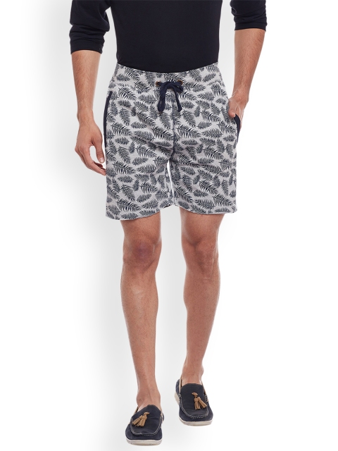 

Rodamo Men Grey Printed Slim Fit Regular Shorts