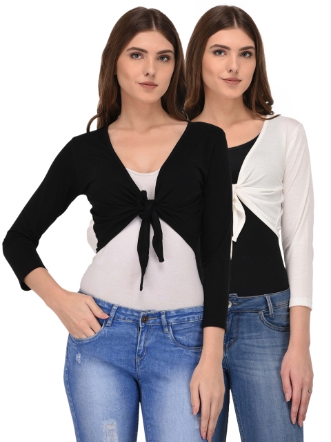 

Espresso Women Pack Of 2 Tie-Up Shrugs, Black